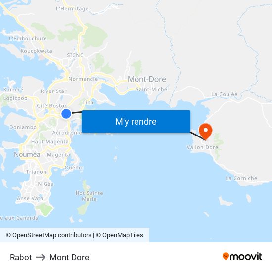 Rabot to Mont Dore map