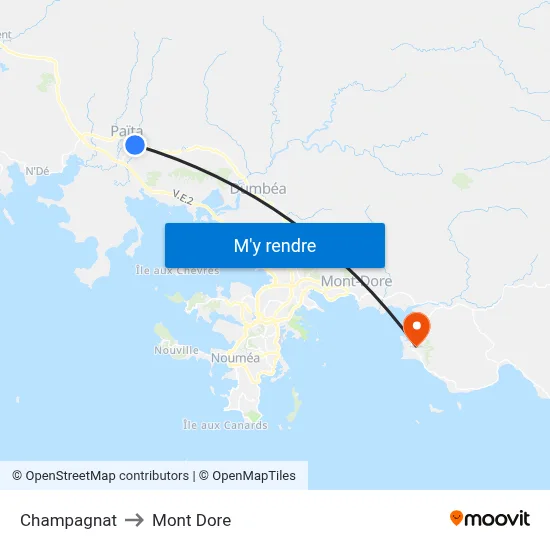 Champagnat to Mont Dore map