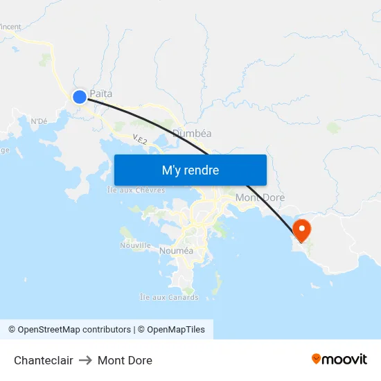 Chanteclair to Mont Dore map
