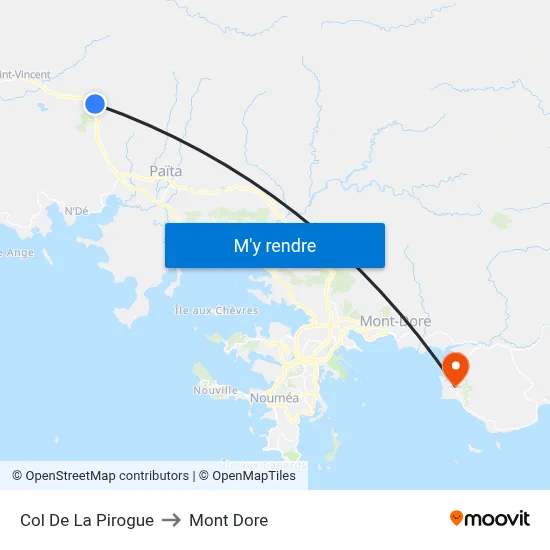 Col De La Pirogue to Mont Dore map