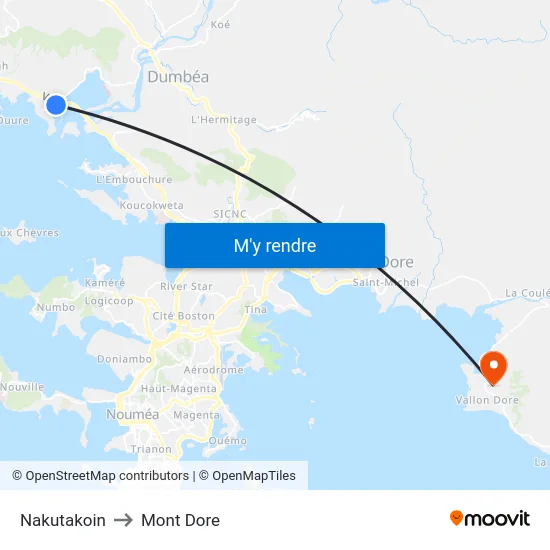 Nakutakoin to Mont Dore map