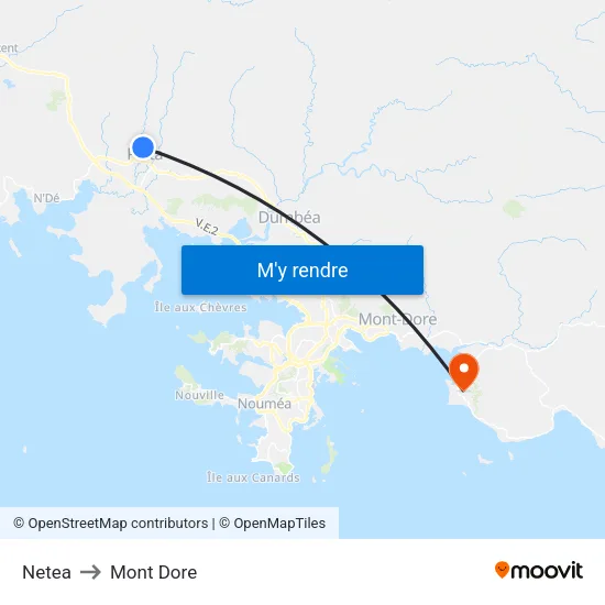 Netea to Mont Dore map