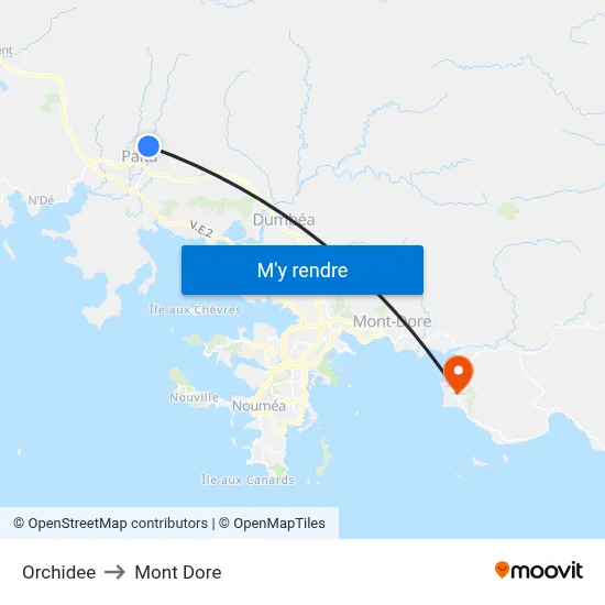 Orchidee to Mont Dore map