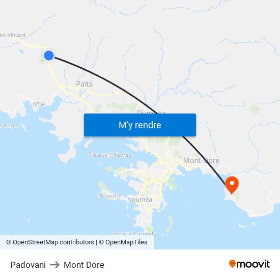 Padovani to Mont Dore map