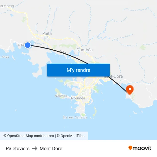 Paletuviers to Mont Dore map