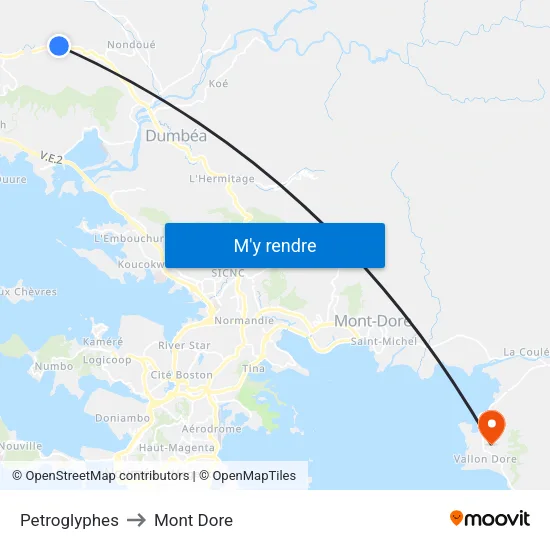 Petroglyphes to Mont Dore map