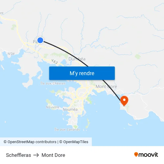 Scheffleras to Mont Dore map