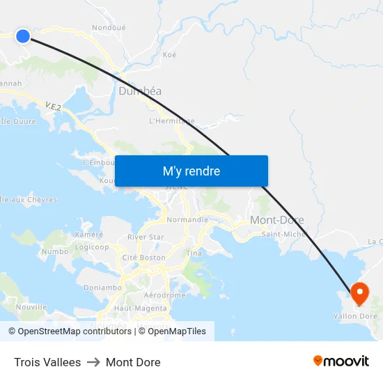 Trois Vallees to Mont Dore map