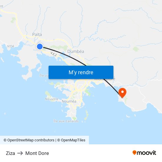 Ziza to Mont Dore map