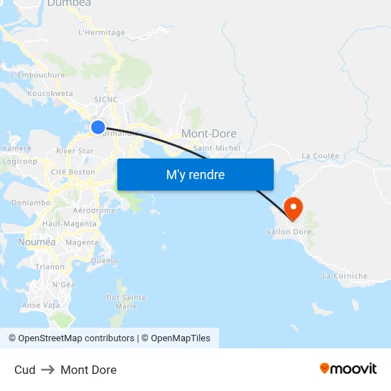 Cud to Mont Dore map
