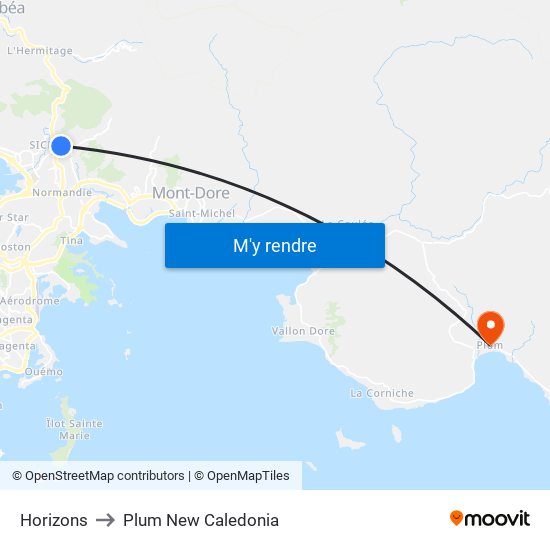 Horizons to Plum New Caledonia map