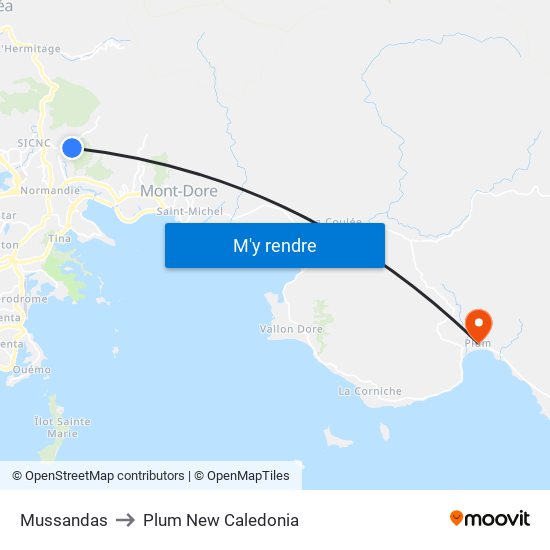 Mussandas to Plum New Caledonia map