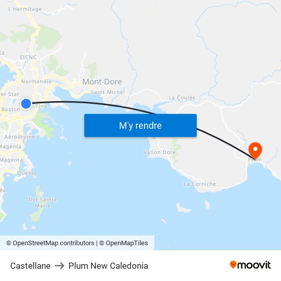 Castellane to Plum New Caledonia map