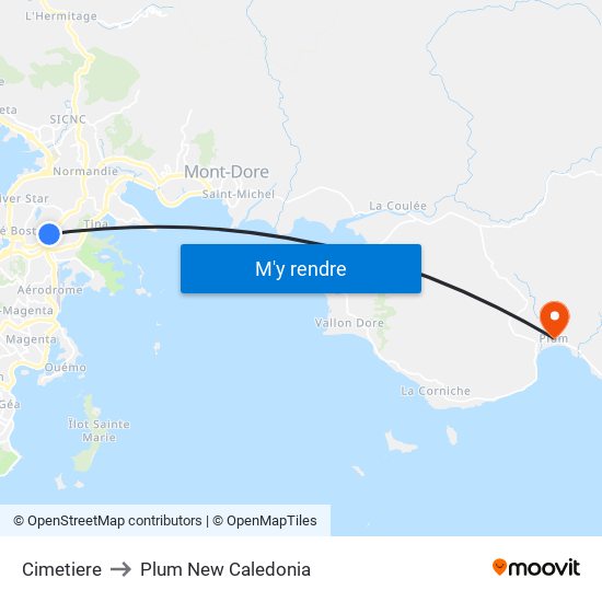 Cimetiere to Plum New Caledonia map