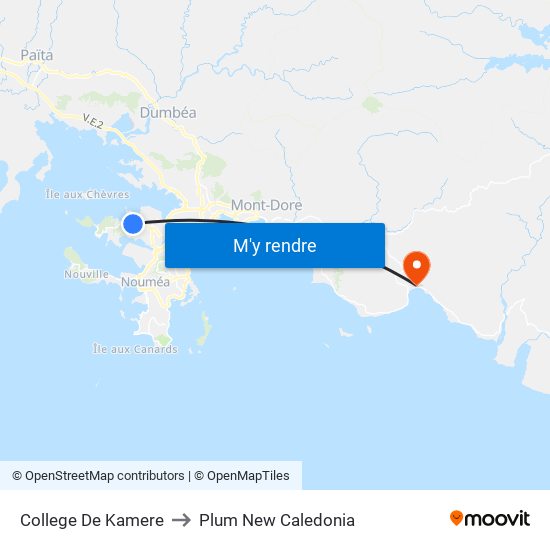 College De Kamere to Plum New Caledonia map
