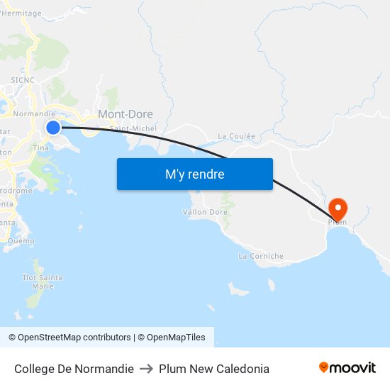 College De Normandie to Plum New Caledonia map