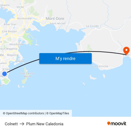 Colnett to Plum New Caledonia map