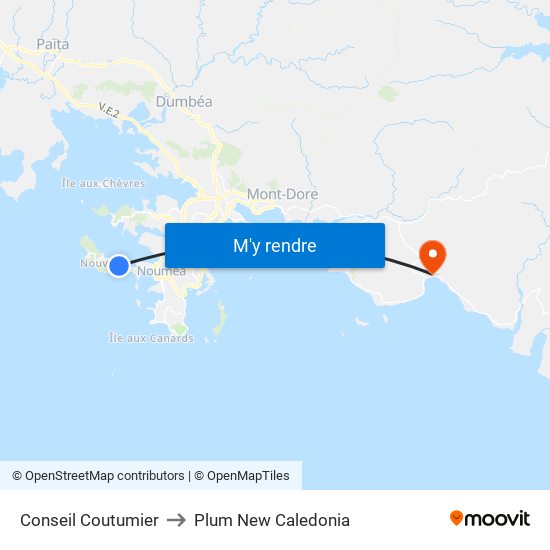 Conseil Coutumier to Plum New Caledonia map