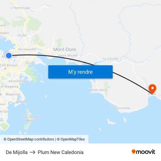 De Mijolla to Plum New Caledonia map