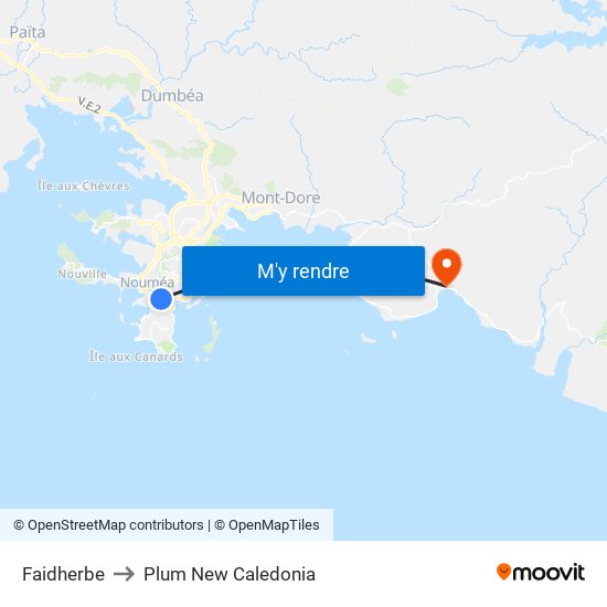 Faidherbe to Plum New Caledonia map