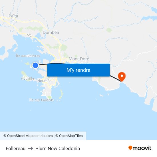 Follereau to Plum New Caledonia map
