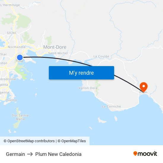 Germain to Plum New Caledonia map