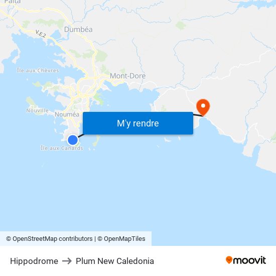 Hippodrome to Plum New Caledonia map