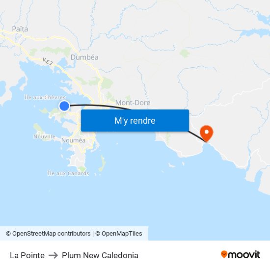 La Pointe to Plum New Caledonia map