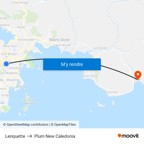 Lenquette to Plum New Caledonia map