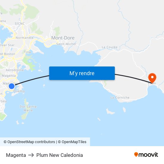 Magenta to Plum New Caledonia map