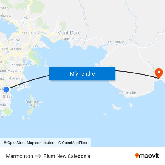 Marmoitton to Plum New Caledonia map