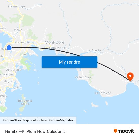 Nimitz to Plum New Caledonia map