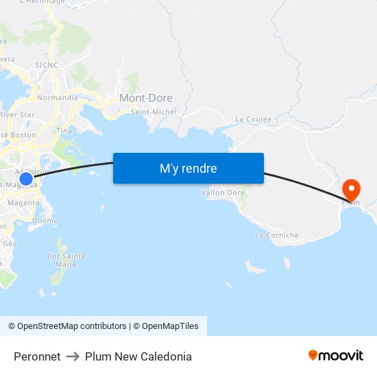Peronnet to Plum New Caledonia map