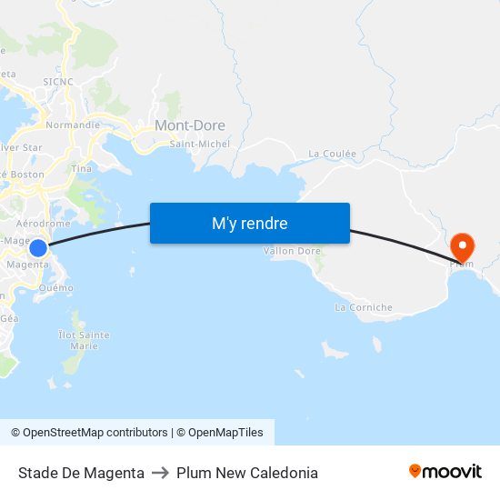 Stade De Magenta to Plum New Caledonia map