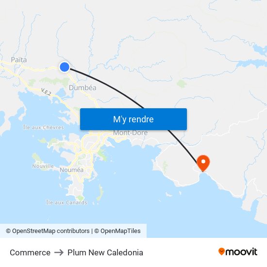 Commerce to Plum New Caledonia map