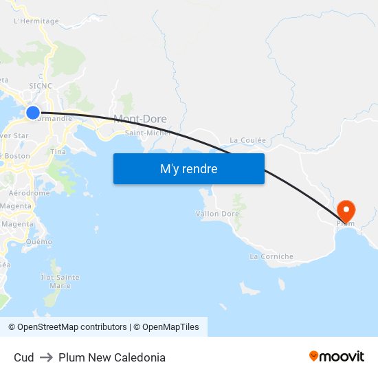 Cud to Plum New Caledonia map