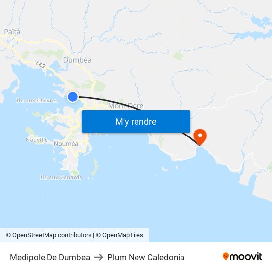 Medipole De Dumbea to Plum New Caledonia map