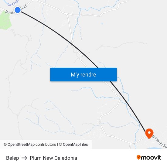 Belep to Plum New Caledonia map