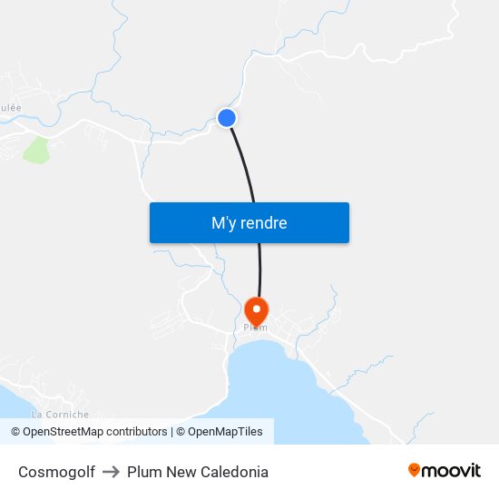 Cosmogolf to Plum New Caledonia map