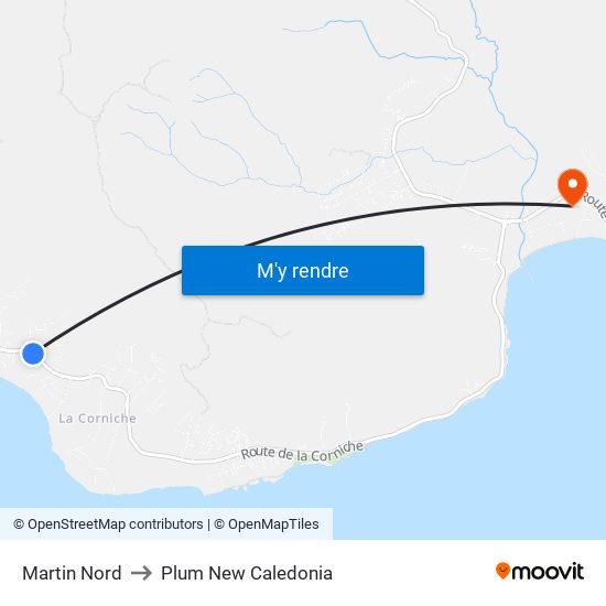 Martin Nord to Plum New Caledonia map