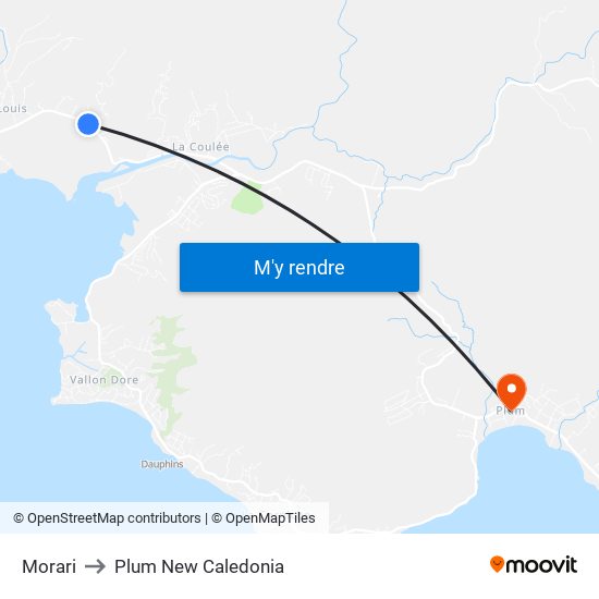 Morari to Plum New Caledonia map