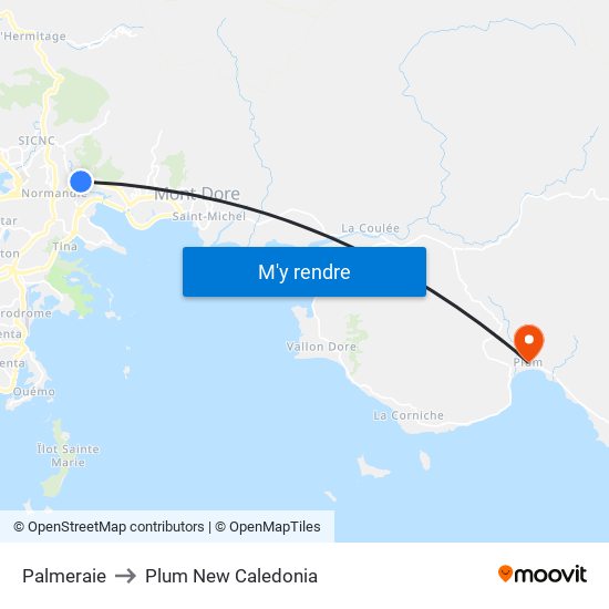 Palmeraie to Plum New Caledonia map