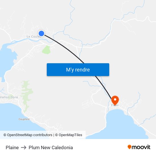 Plaine to Plum New Caledonia map