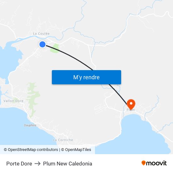 Porte Dore to Plum New Caledonia map
