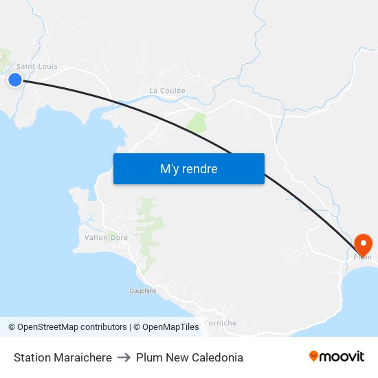 Station Maraichere to Plum New Caledonia map