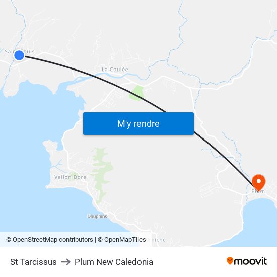 St Tarcissus to Plum New Caledonia map