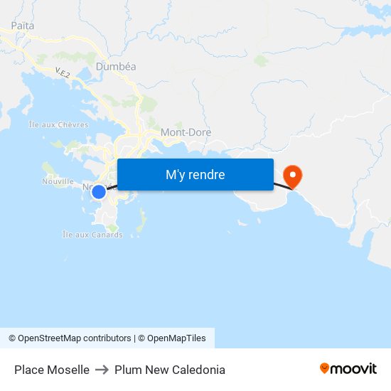 Place Moselle to Plum New Caledonia map