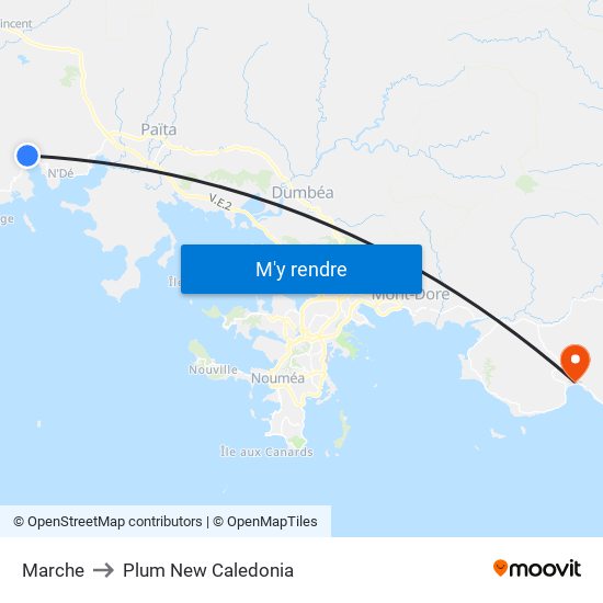Marche to Plum New Caledonia map