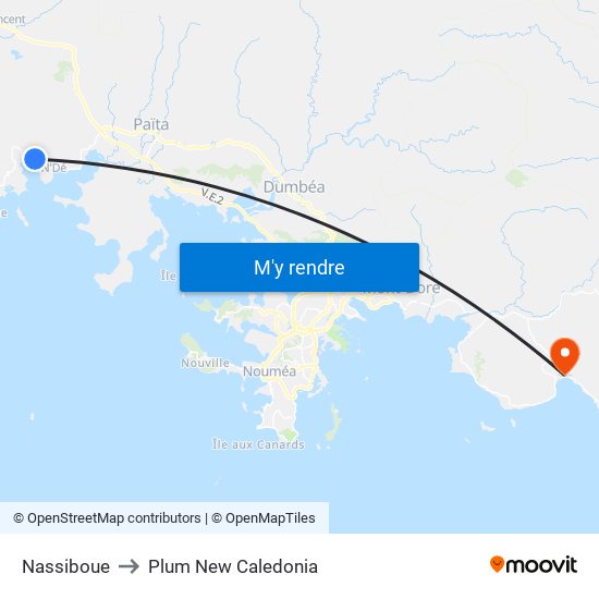 Nassiboue to Plum New Caledonia map