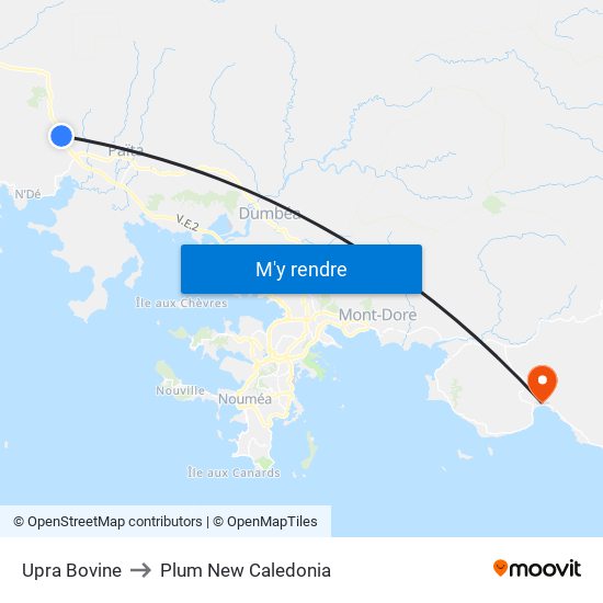 Upra Bovine to Plum New Caledonia map